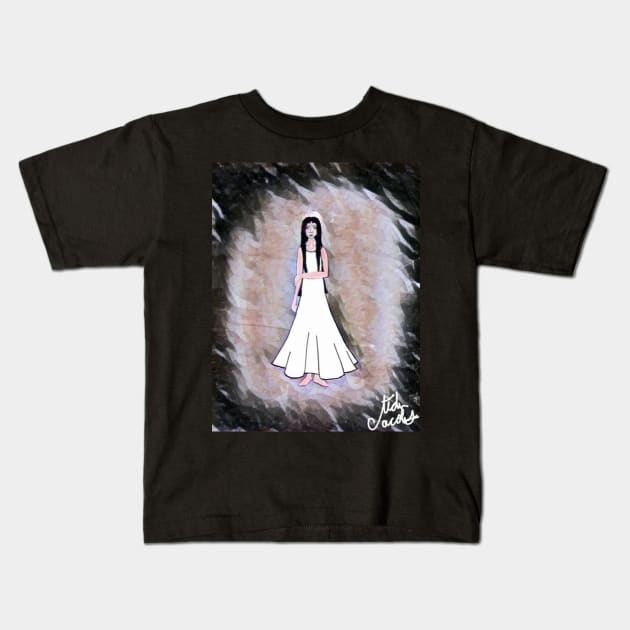 Woman in White Kids T-Shirt by PrimordyaForever